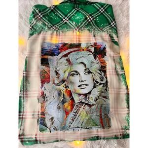Dolly Parton Bleached Button Down Shirt- one of a kind!